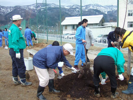 城北中学校さくら植樹式